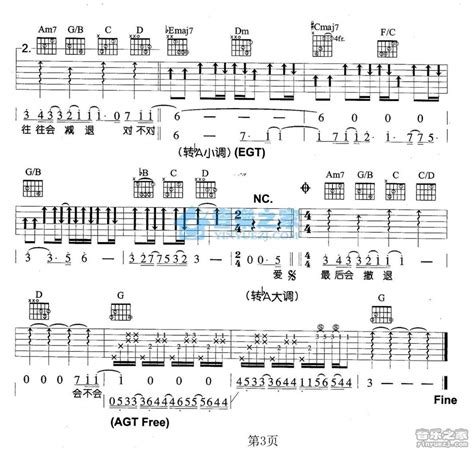 梁静茹《你会不会》吉他谱g调吉他弹唱谱吉他弹唱打谱啦