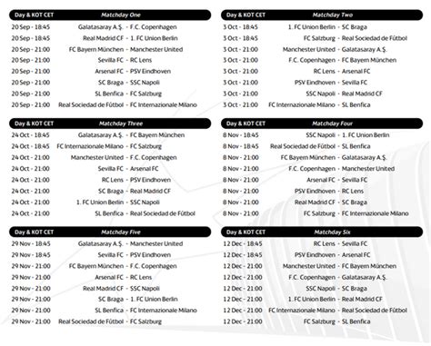 Champions League fixtures : r/soccer