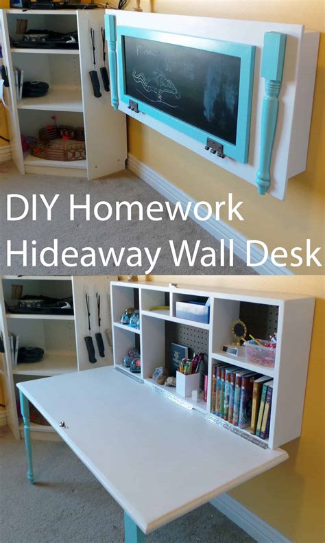 DIY Kids Homework Hideaway Wall Desk – The Organized Mom