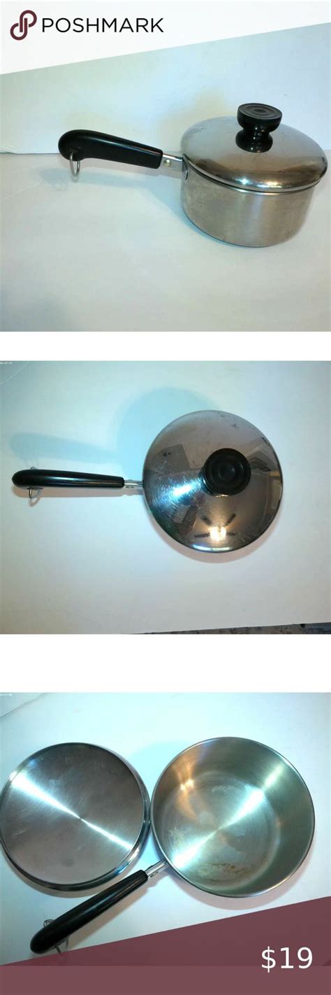 Revere Ware 1 Quart Stainless Steel Sauce-Pan with Lid Indonesia Revere