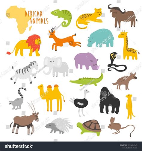 Vector Illustration African Animals Kids Children Stock Vector (Royalty ...