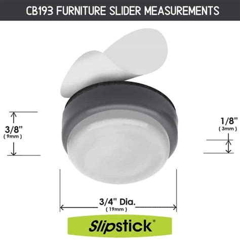 Cb193 Slipstick Gorilla Furniture Sliders 19mm Dia For Tiles