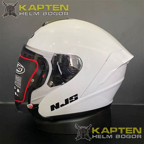 Jual HELM NJS KAIROZ WHITE GLOSSY Paket Ganteng Helm Half Face