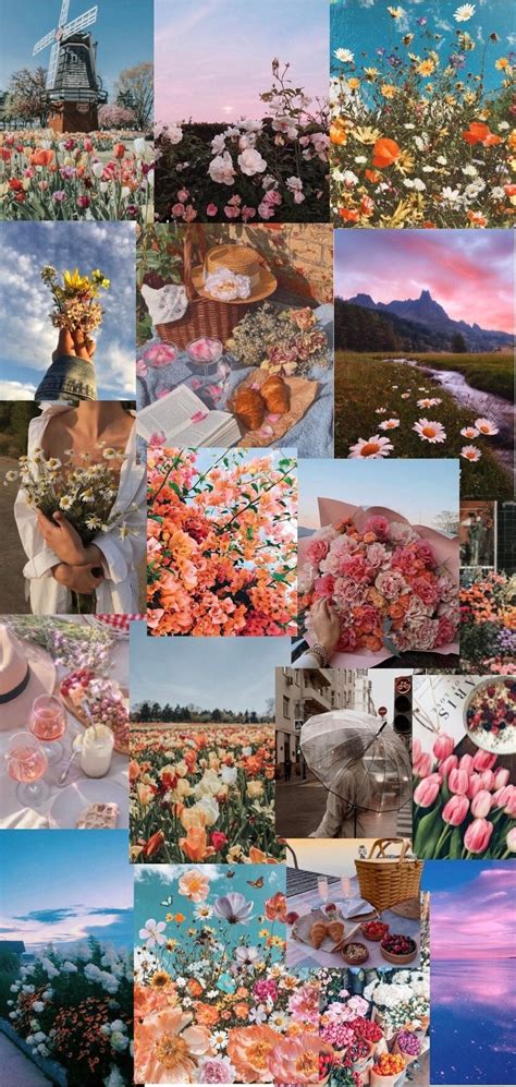 Spring Aesthetic Wallpaper, Feel Good Beautiful Collage Background - Etsy