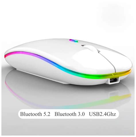 Мышь беспроводная с индикатором заряда. Bluetooth 5.2+3.0. 5 режимов ...