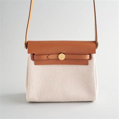 hermes herbag mini ecru beigefauve gold hardware