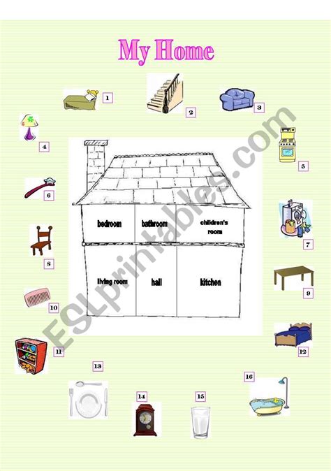 My Home Esl Worksheet By Timeah