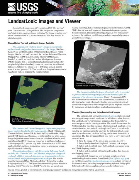 Pdf Landsatlook Images And Viewer Usgs Images And Viewer