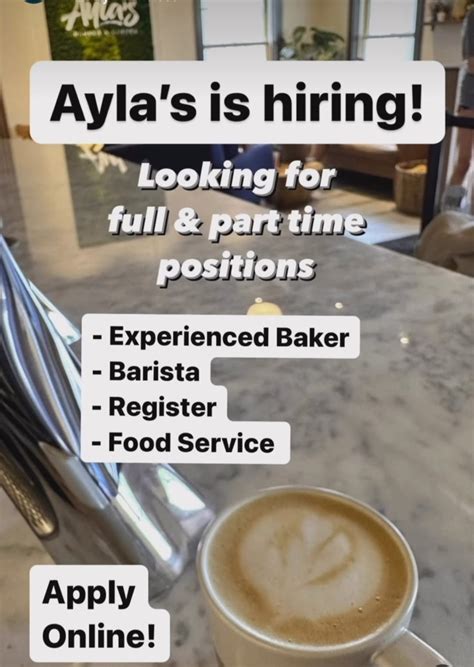 Ayla S Is Hiring Full Part Time Positions Woodbury CT Patch