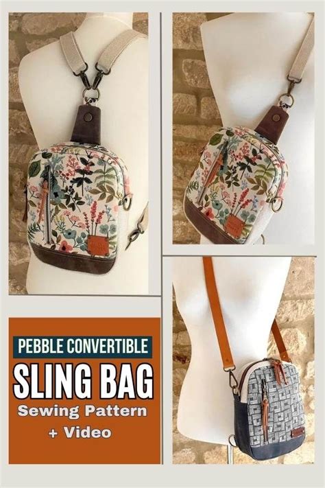 Pebble Convertible Sling Bag Crossbody Backpack Sewing Pattern