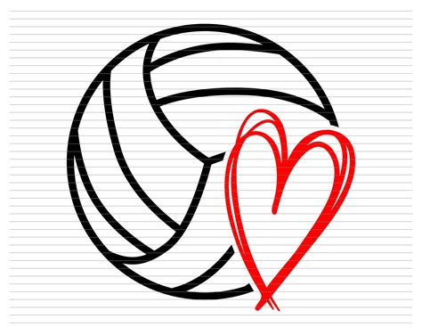 Volleyball Love Svg Volleyball Clipart Volleyball Silhouette