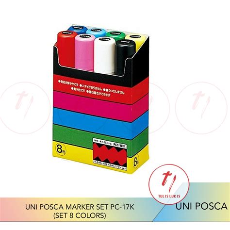 Jual Uni Posca Marker Pc K Colors Set Extra Board Chisel Tip