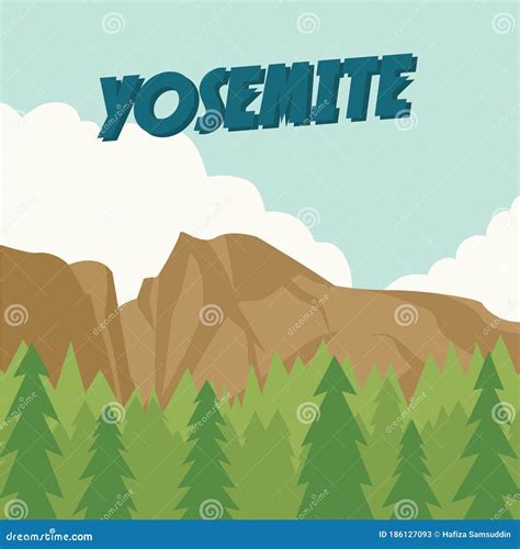 Yosemite Vector Illustration Decorative Design Stock Illustration