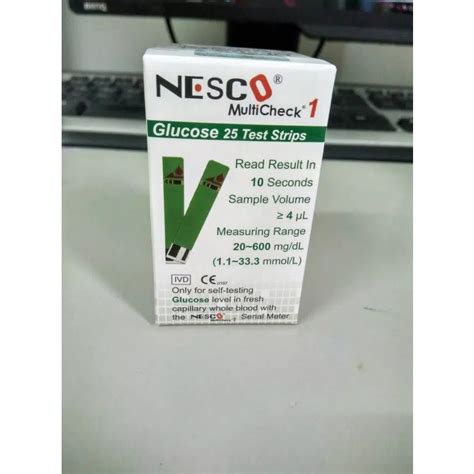 Jual STRIP TEST GULA DARAH GLUCOSA GLUCOSE NESCO Shopee Indonesia