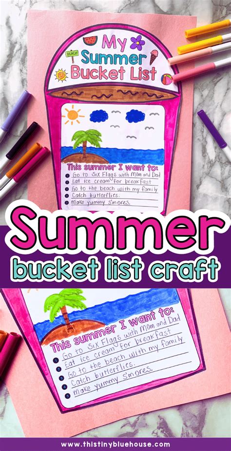 Summer Bucket List Craft Free Printable Template In Summer