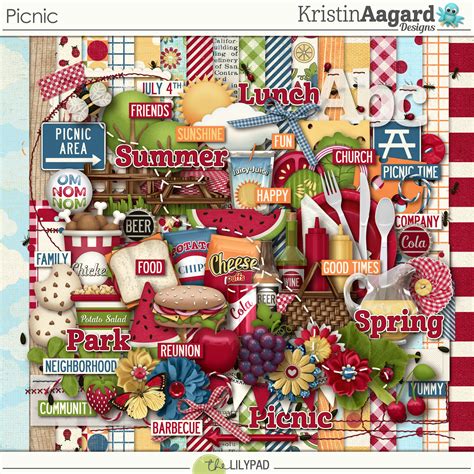 Digital Scrapbook Kit Picnic Kristin Aagard