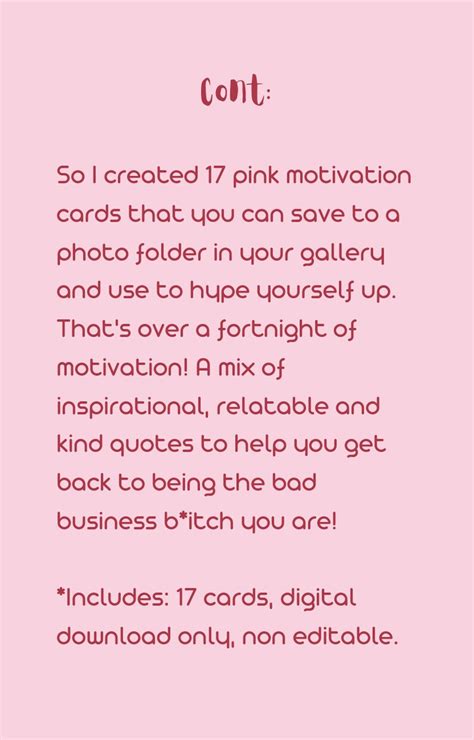 Motivation Cards Pink Aesthetic Cards Small Business Motivation Mental