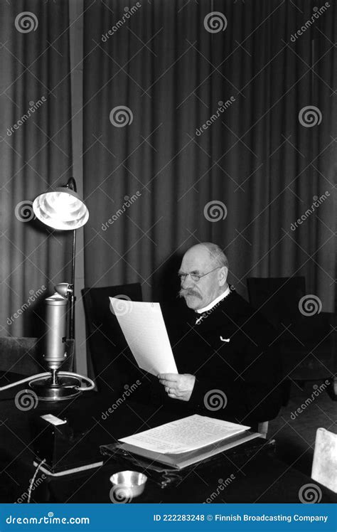 President Pehr Evind Svinhufvud Talking On The Radio S Picture