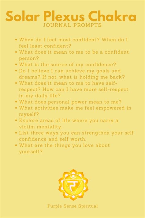 Solar Plexus Chakra Journal Prompts In 2024 Solar Plexus Chakra