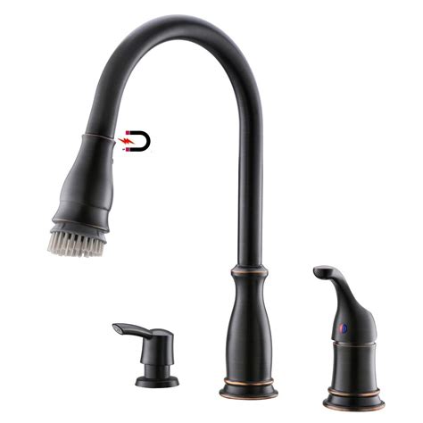 Buy Appaso 3 Hole Kitchen Faucet With Pull Down Sprayer Oil Rubbed Bronze 2 Hole Pull Out