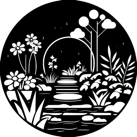 Garden, Black and White illustration 43278095 Vector Art at Vecteezy