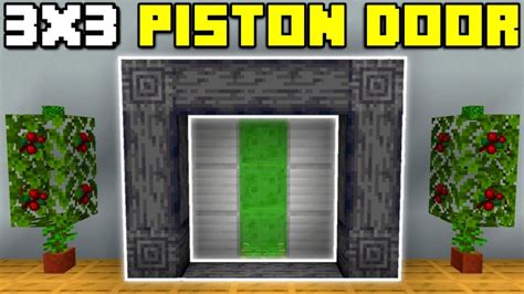 🦅 Minecraft Bedrock 3x3 Piston Door Tutorial Youtube