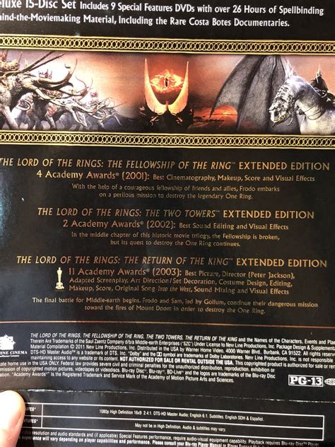 The Lord Of The Rings Trilogy Extended Edition Box Set 15 Discs Blu