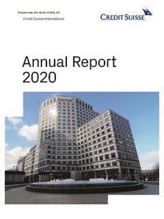 Annual Report Credit Suisse Annual Report Credit Suisse