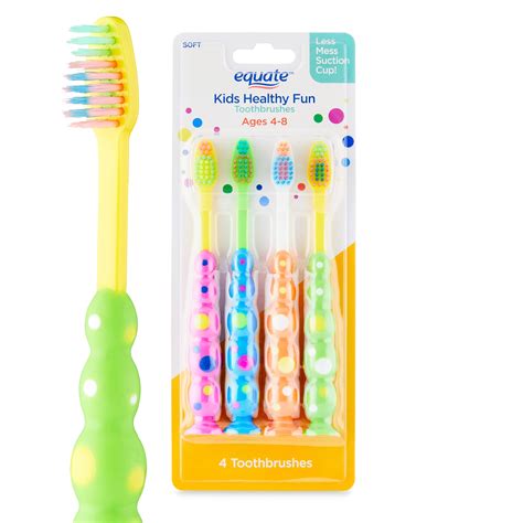 Equate Kids Healthy Fun Toothbrushes, Soft, 4 Count - Walmart.com