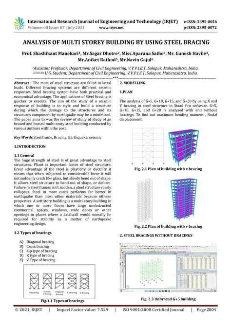 Irjet Analysis Of Multi Storey Building By Using Steel Bracing By Irjet Journal Issuu