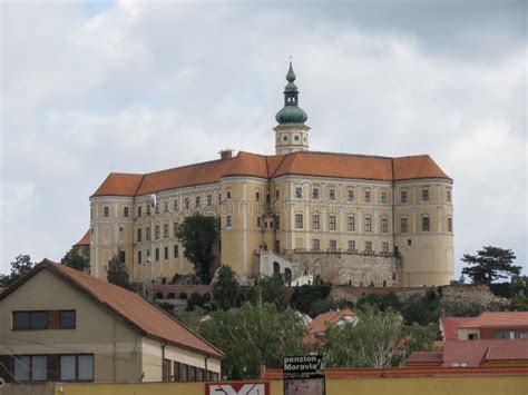 Mikulov castle on the hill editorial stock image. Image of backyard ...