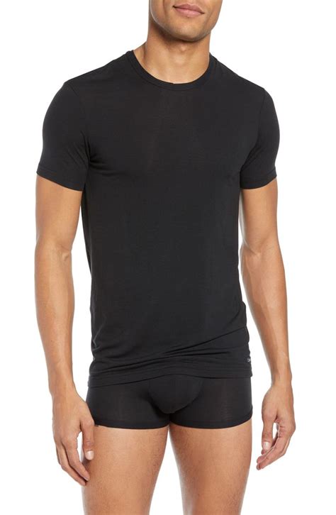 Calvin Klein Ultrasoft Stretch Modal Blend Crewneck T Shirt In Black