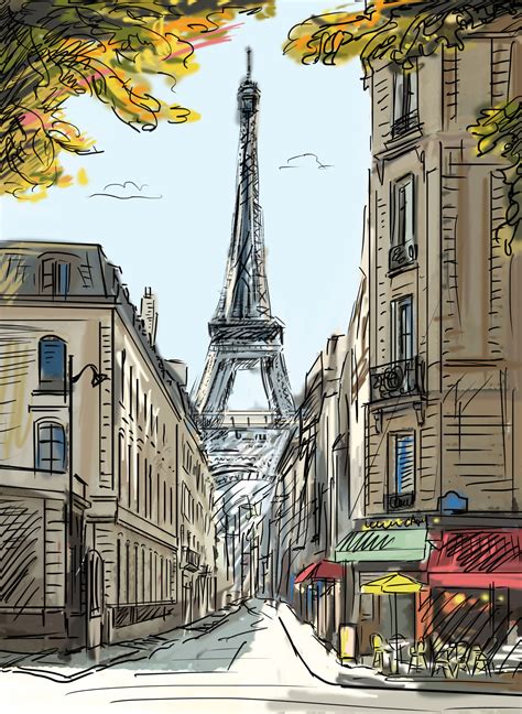 Romantisch Parijs Paris Illustration Paris Art Urban Sketchers