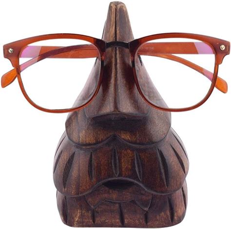 Ajuny Handcrafted Wooden Eyeglass Spectacle Holder Decorative Eyewear Specs