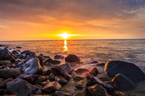 K K Sunrises And Sunsets Rivers Stones Hd Wallpaper Rare Gallery