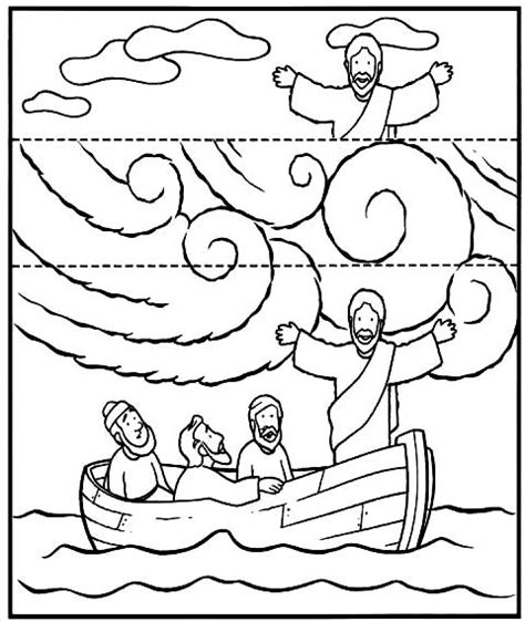 Jesus Acalma A Tempestade Para Colorir - Material para o ministério infantil: Jesus acalma a tempestade - atividade