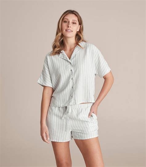 Linen Blend Shorts And Shirt Sleep Pyjama Set Target Australia