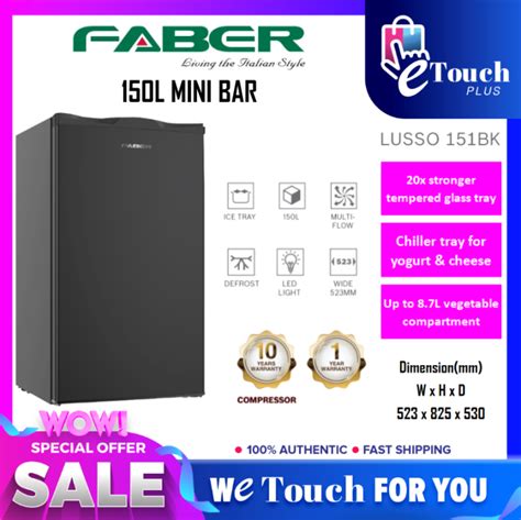 Faber Lusso Bk Refrigerator L Multi Flow Single Door Fridge