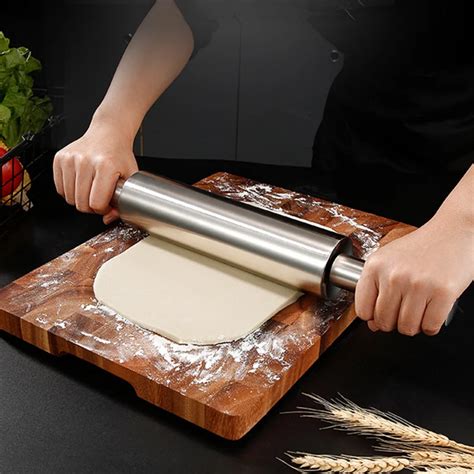 Aço inoxidável Non Stick Rolling Pin Bakeware Cozimento de cozinha