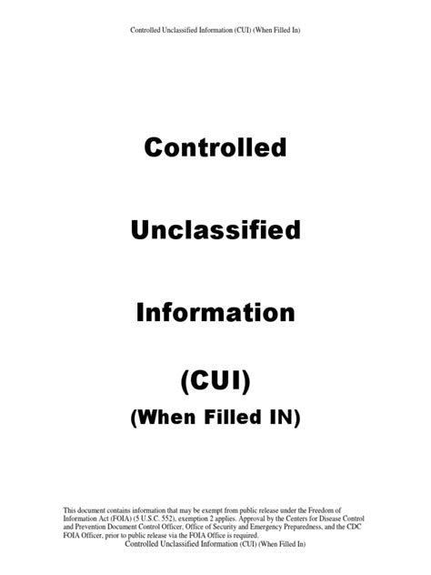 Controlled Unclassified Information Cui When Filled In Pdf Vulnerability Computing