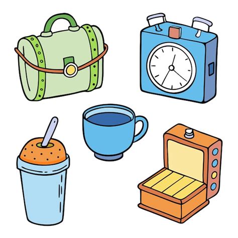 A Set Of Daily Objects Clipart Vector Art And Illustration Premium Ai