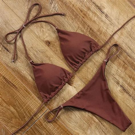 Brazilian Thong Bikini Sexy Women Push Up Bikini Set 2019 Straps Helter Swimsuit Bandage Summer