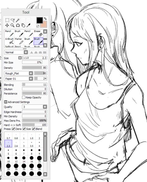 Brush Settings Tumblr Le In 2018 Sai Paint Tool Sai Sketch Brush