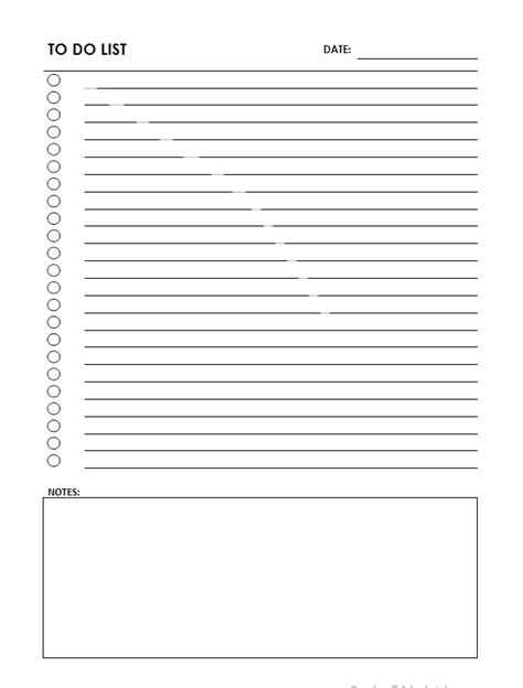 Free To Do List Template With Notes Free Printable Templates