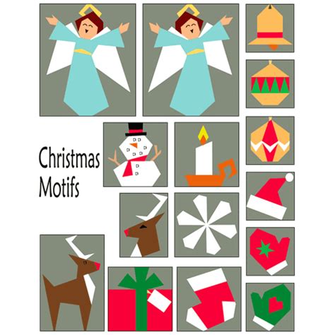 Christmas Motifs Paper Pieced Quilt Pattern