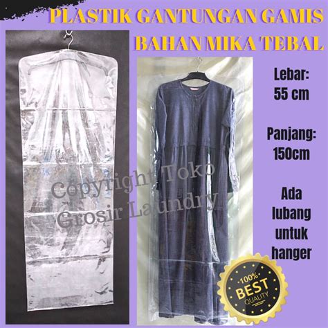 Jual Cover Baju Gantung Tebal 1 Lembar Uk 55x150 Plastik Gantungan