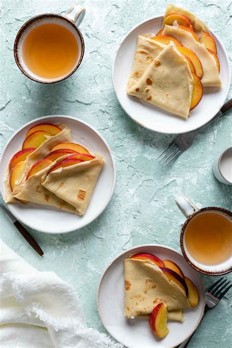 Peach Crepes Two Cups Flour Breakfast Recipes Easy Crepes And