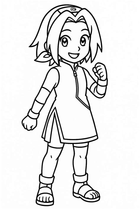 Desenhos Do Sakura - Desenhos da Sakura Haruno para Imprimir e Colorir
