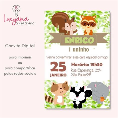 Convite Ou Save The Date Digital Bosque Elo7