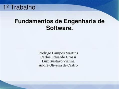 Ppt Fundamentos De Engenharia De Software Powerpoint Presentation